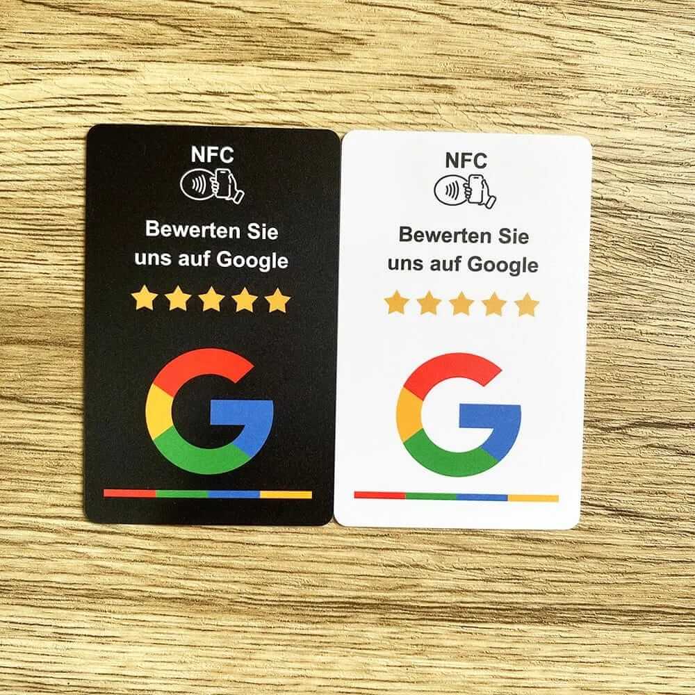 Steigere dein Google Ansehen mit unseren neuen NFC Bewertungskarten.
